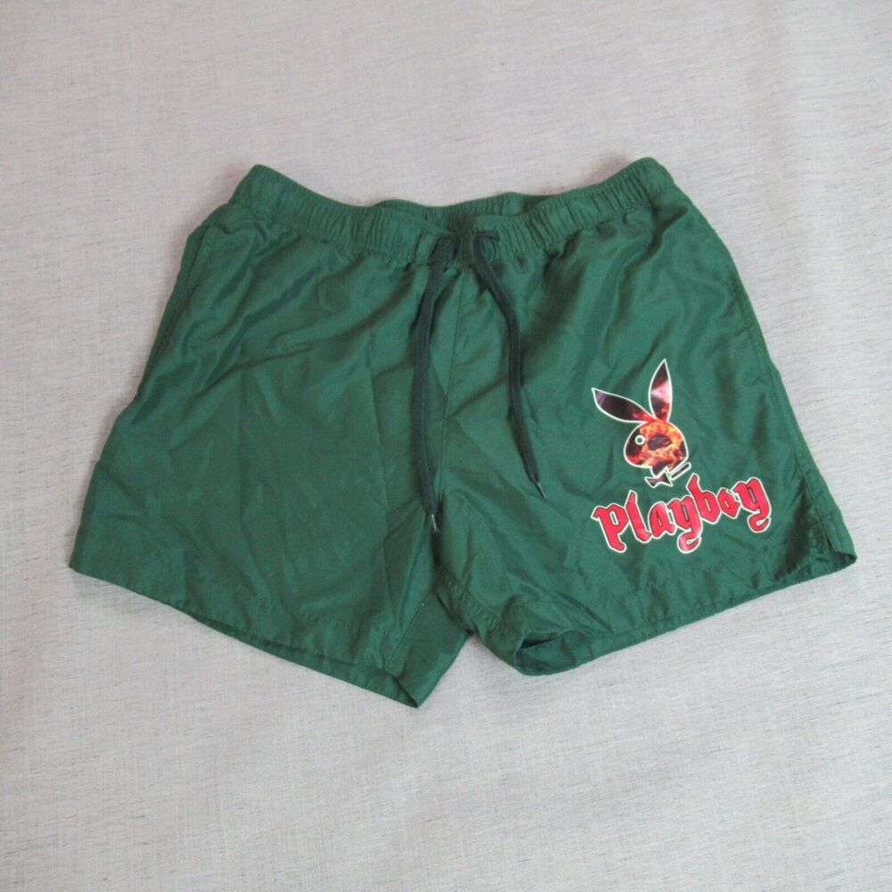 Playboy Pacsun Swim Shorts Mens Size Medium Green Short Beach Pool Vacation